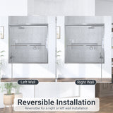 56"-60"W*60" H Semi-Frameless Double Sliding Shower Door, Bypass Shower Door