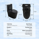 One-Piece Toilet, 1.1/1.60 GPF Water-Efficient Dual-Flush Elongated Comfort