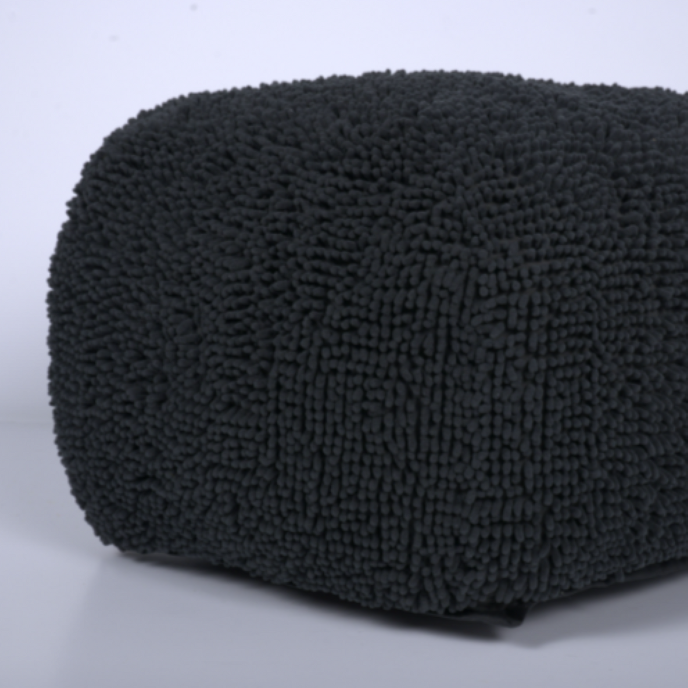 Microfiber Square Ottoman Pouf Dark Charcoal 20x20x14
