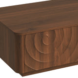 Square Engineered Wood Coffee Table with Storage Walnut Brown