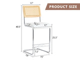 Set of 4 Faux Leather Bar Stool White