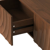 Square Engineered Wood Coffee Table with Storage Walnut Brown