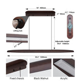 LED Pendant Light 39" - Dimmable with Remote - Walnut Wood