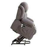 Power Lift Recliner Chair with Heat Massage USB Port Grey