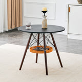 Plastic Dining Table Walnut/Black