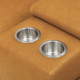Modular Leather Sectional Sofa Ginger 144"