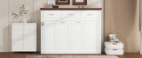 White Twin Size Murphy Bed with 3 Drawers, LVL + MDF Frame, 85.6''L x 15.1''W x 60.5''H
