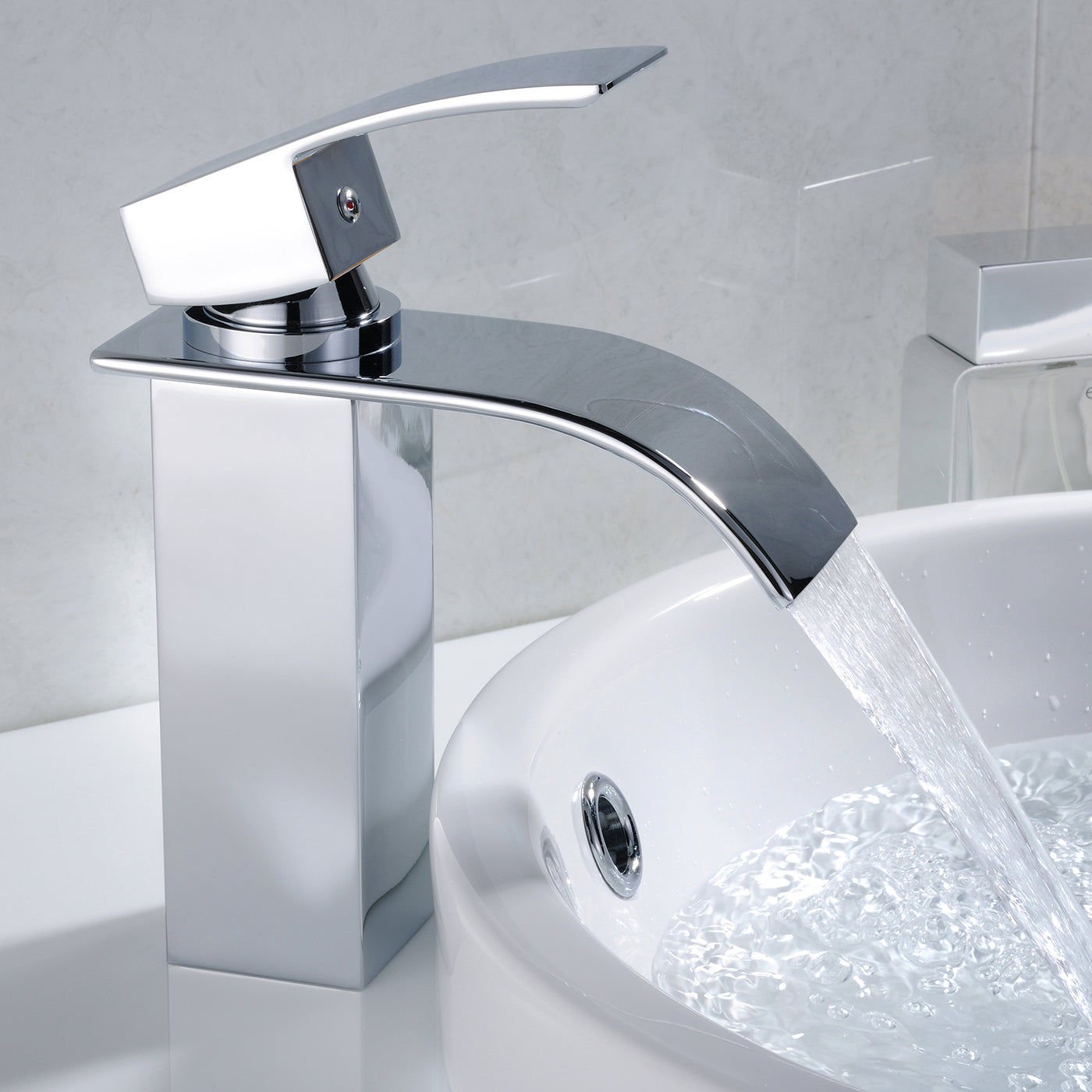 Chrome Single Handle Modern Bathroom Sink Faucet