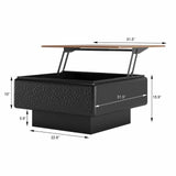 Square Engineered Wood Coffee Table with Storage Black/Brown