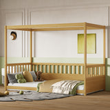Twin Pine Canopy Bed Natural