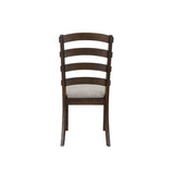 Side Chair Set of 2 - Gray Fabric, Rustic Brown & Oak Finish
