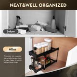Pull-Out Cabinet Organizer - Under Sink Storage Drawer - Black