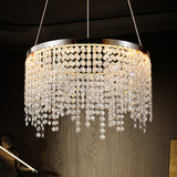 Crystal LED Chandelier 16" - Chrome, Adjustable 3000K-6000K