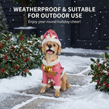 Christmas Labrador Retriever Statue, Holiday Dog Figurine in Pink Santa Outfit