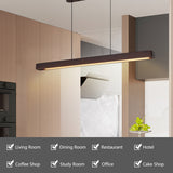 LED Pendant Light - Iron and Wood - Walnut Finish - 39" Dimmable