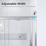 56"-60"W*60" H Semi-Frameless Double Sliding Shower Door, Bypass Shower Door