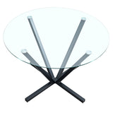 Glass Dining Table Black 48"