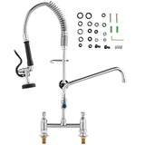 Commercial Pre-Rinse Kitchen Faucet 26" Height Brass Deck Mount