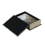 Set of 2 Decorative Book Box with Countryside Landscapes Motifs,  L:7x3x10.5' S: