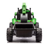 24V Kids Ride-On Electric Tractor Toy with 4-in-1 Construction Attachments (Exca