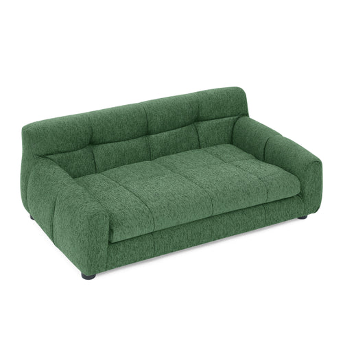 Green Linen Pet Sofa with Backrest for Small Medium Dogs