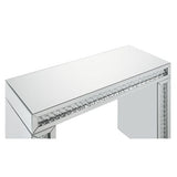 Mirrored Vanity Desk with Faux Crystal Inlay, Free Standing