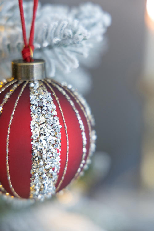 Glass Christmas Ball Ornaments, Set of 12, Holiday Decorations