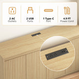 4 Door Sideboard Buffet Cabinet with Power Outlet