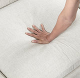 Modular Engineered Wood Sectional Sofa with Ottoman Beige 104"
