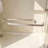 56-60in x 72in Aluminum Frame Double Sliding Shower Door, Brushed Nickel, 6mm