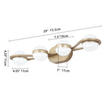 LED Vanity Light - 4-Light - Crystal Sand Acrylic - Gold - 28"