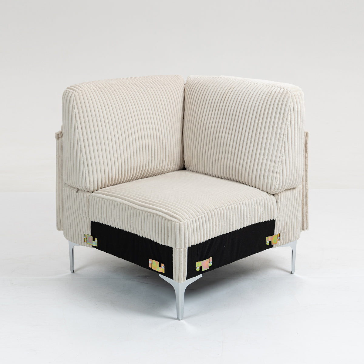 Modular Corduroy Sectional Sofa Beige