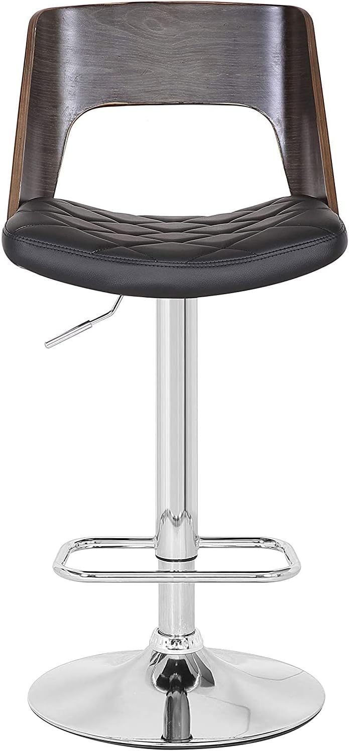Bentwood Contemporary Swivel Bar Stool Quilted Weathered Oak