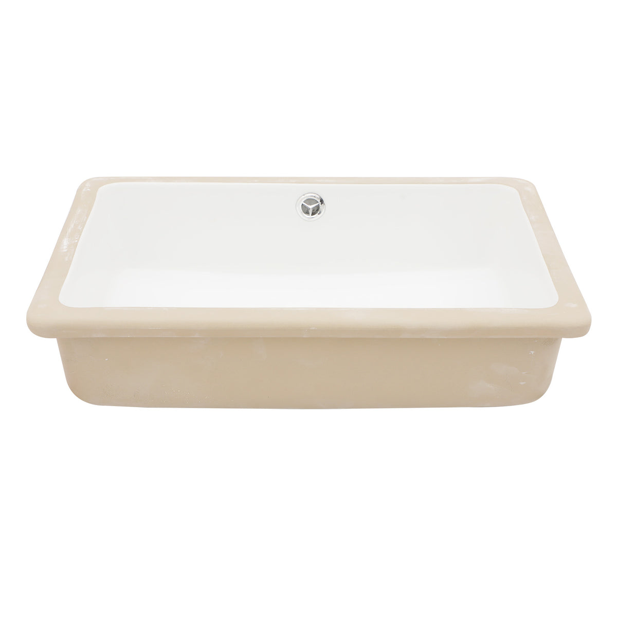 Modern White Ceramic Rectangular Undermount Bathroom Sink with Overflow, 18x12 I