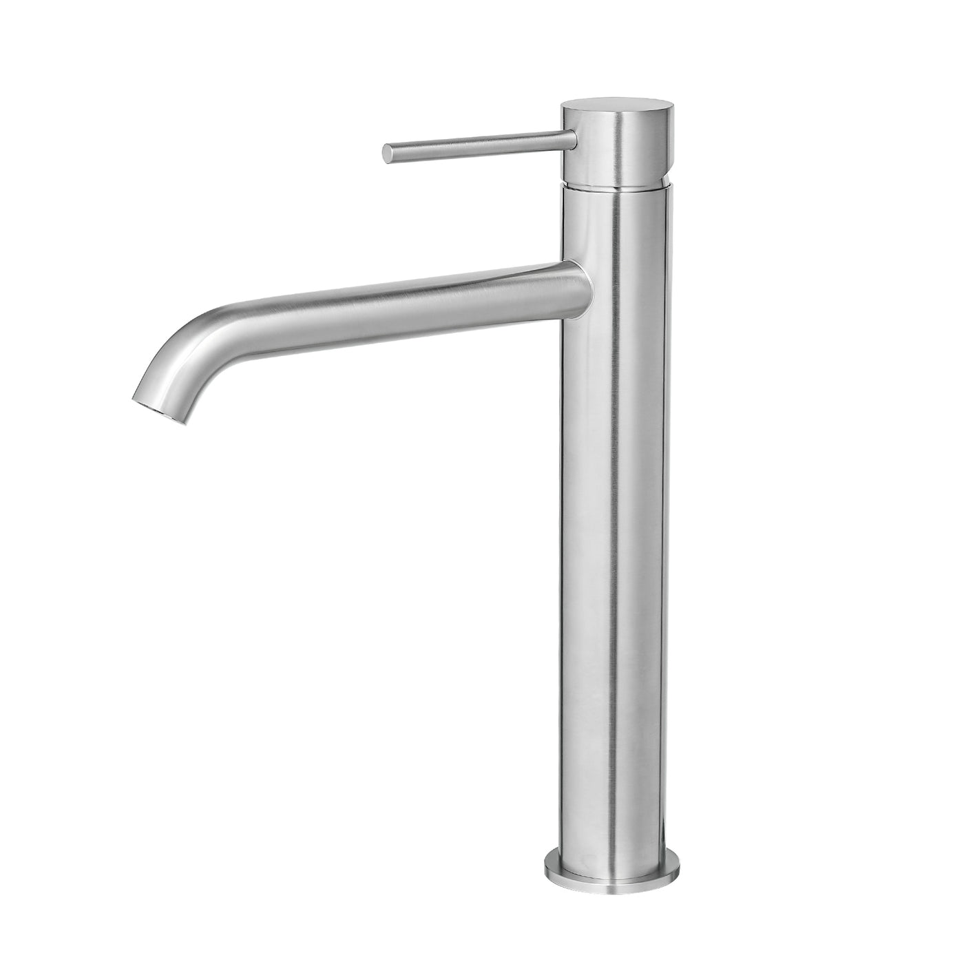Brushed Nickel Single Handle Bathroom Faucet Tall Sink