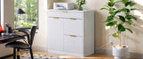 Freestanding Office File Cabinet with Built-in Tabletop Charging Station, Large