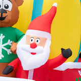 Outsunny 9ft Christmas Inflatables Outdoor Decorations Santa Claus Drives a Gift