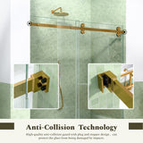56-60"W x 72"H Frameless Sliding Shower Door Enclosure