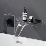Wall Mount Tub Filler Faucet - Waterfall Spout - Matte Black