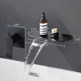 Matte Black Wall Mount Bathtub Faucet Single Handle Waterfall