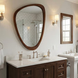 Black Walnut Solid Wood Frame Mirror 20"x30" Irregular
