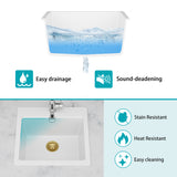 Quartz Bar Sink - 21" x 20" x 9-5/8" White granite composite Workstation