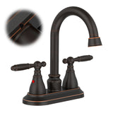 Oil Rubbed Bronze 360 Swivel High Arc Bathroom Faucet 4" Centerset