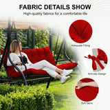 3 Seater Outdoor Swing Cushion, 5" Thick Waterproof Red