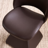 Metal Accent Chair Swivel Dark Brown