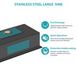 Gold Finish 36' Drop-in Kitchen Sink with Workstation Ledges - 16 Gauge T304 Sta