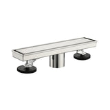 12" Linear Shower Drain with Hair Strainer and Leveling Feet
