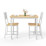 Metal Bar Table Set White/Natural