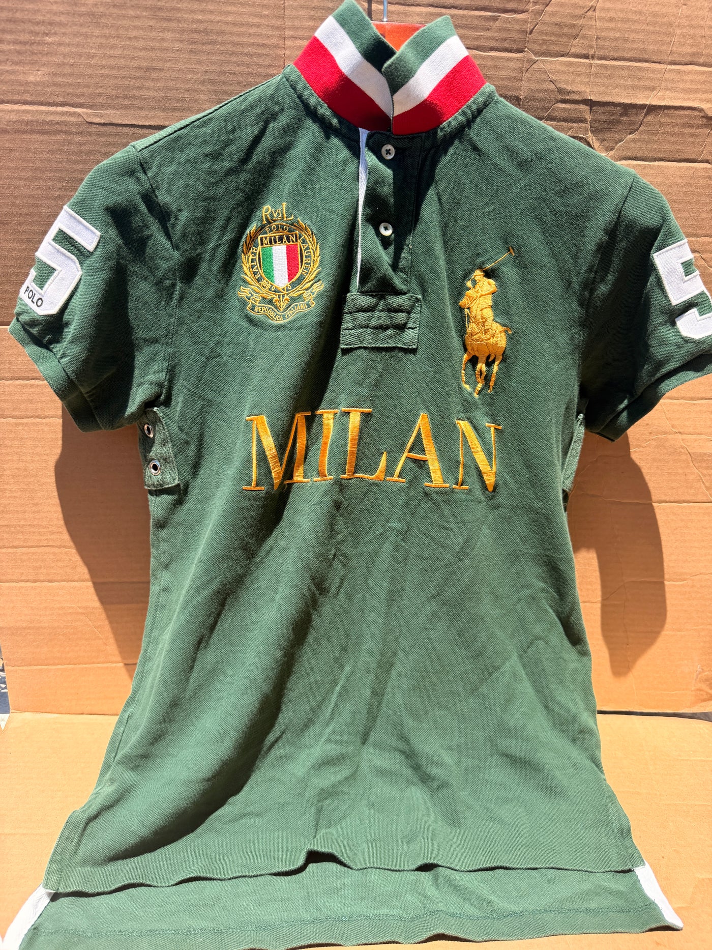 Polo Ralph Lauren Big Pony Custom Fit Milan City Edition Polo Shirt - Forest Green - Size S
