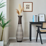 Hand-Woven PVC Rattan Floor Vase, 39.3 Inch Tall Decorative Vase